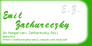 emil zathureczky business card